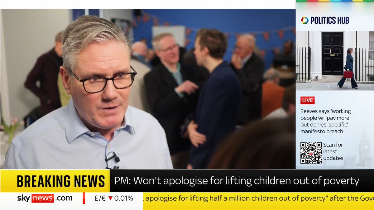 BREAKING: Sir Keir Starmer insists to Beth Rigby that Labour kept to their manifesto promises and 'won't apologise for lifting children out of poverty' 📺 Sky 501, Virgin 602, Freeview 233 and YouTube