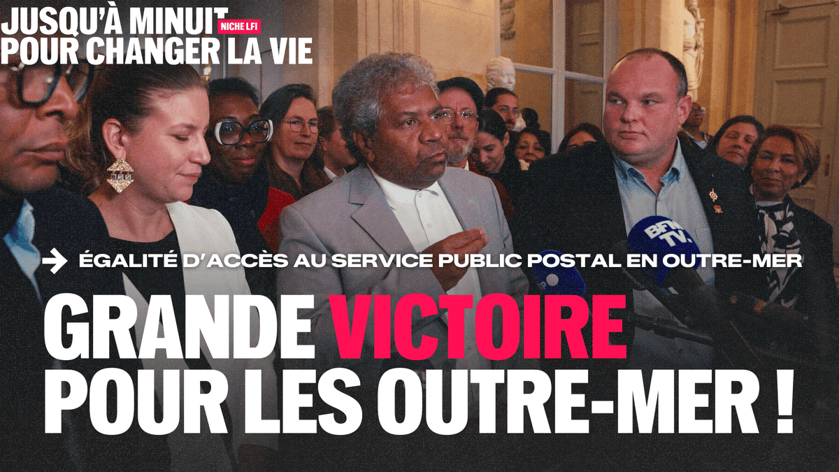 🔴🗣️« Nous venons d'obtenir une victoire historique pour les Outre-mer. Enfin, nous allons changer la vie de nos compatriotes ultramarins ! C'est aussi une victoire parce que nous avons réussi à faire plier le Rassemblement national et son obstruction ridicule. » Perceval GAILLARD et Jean-Hugues Ratenon #ChangerLavie