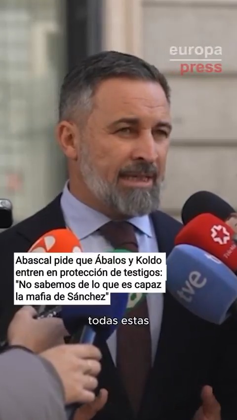 Abascal pide que Ábalos y Koldo entren en protección de testigos: "No sabemos de lo que es capaz la mafia de Sánchez"