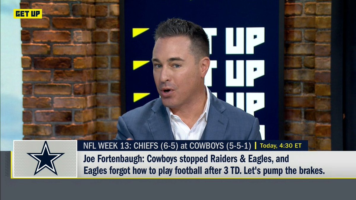 .Joe Fortenbaugh says the Cowboys' defense is "improved, but they are going to get torched today" by the Chiefs 😬