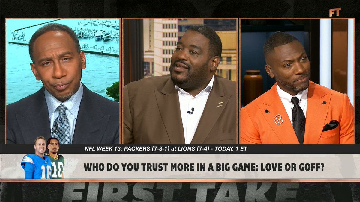 .@DamienWoody picked Jordan Love and Jared Goff with his answer, but Stephen A Smith and Ryan Clark weren't having it 😭