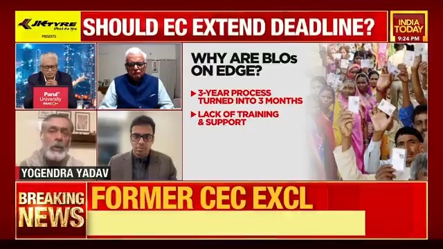 "What we are witnessing is worst than Bihar": Yogendra Yadav, Co-Founder, Swaraj India He explains in detail the challenges faced by the BLOs and calls the SIR process a 'design defect'. Listen in. #NewsToday | @SardesaiRajdeep
