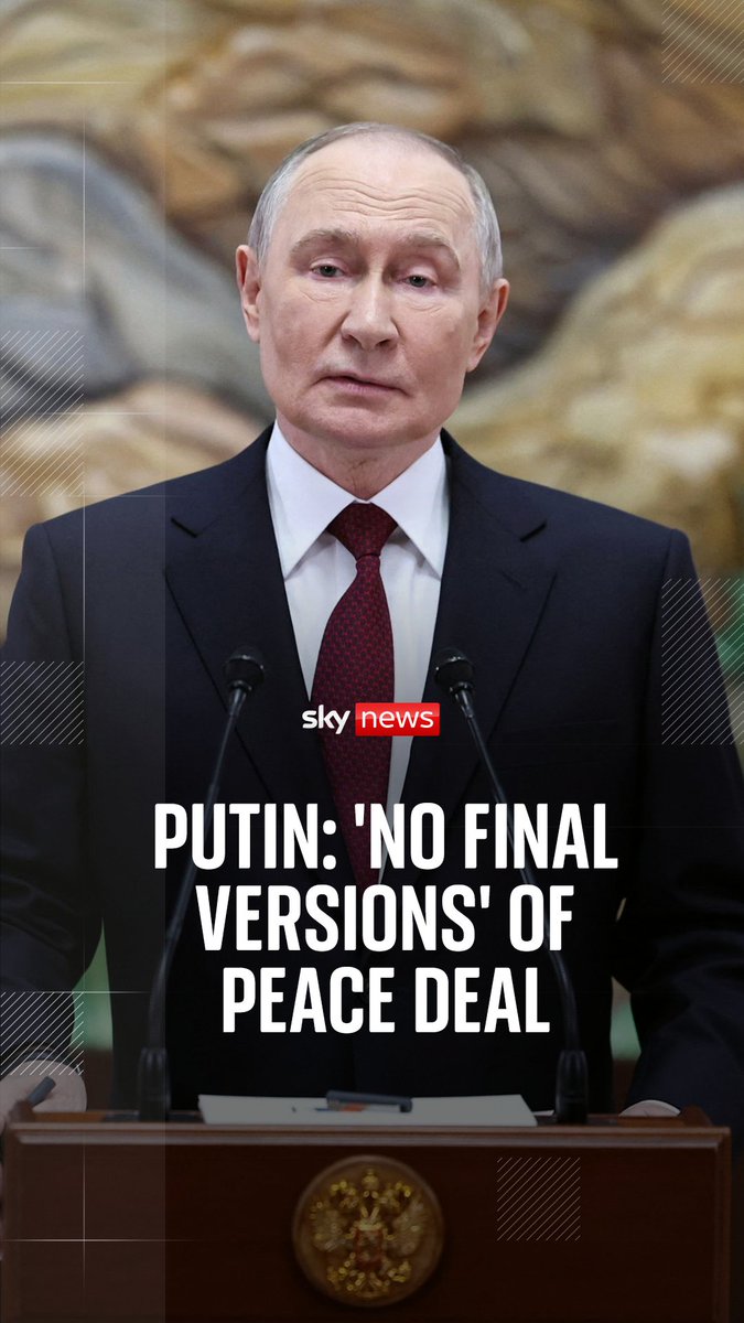 Vladimir Putin said Russia agrees that Donald Trump's plan can be used as a basis for future agreements, but added that European security needs discussing. 🔗