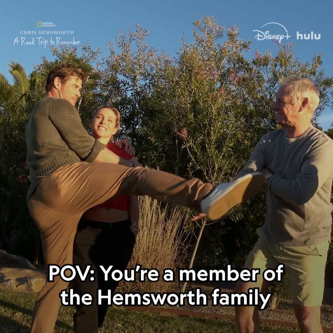 Thankful for family time and Chris Hemsworth—especially when dirt bikes are involved 💛 #ChrisHemsworthRoadTrip is now streaming on Disney+ and @Hulu.