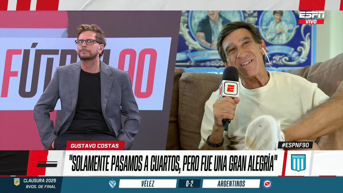 "El papá de Santi Sosa me dice 'yo fui a la final de Madrid y cuando ganamos todos nos reíamos. Fui a Paraguay (final Sudamericana) y la gente de Racing lloraba'. El hincha de Racing es distinto a todos". Gustavo Costas.