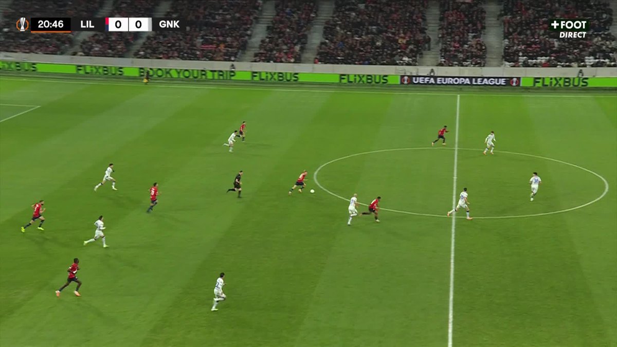 CORREIA OUVRE LE SCORE POUR LES LILLOIS 🔥 Bien servi par Haraldsson, auteur d’une superbe passe décisive 👏 #LOSCGNKd｜ #UEL