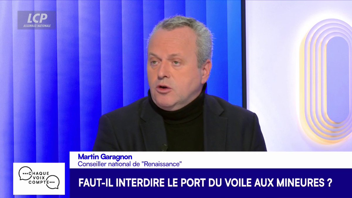 Interdiction du voile pour les mineures : "On ne peut pas défendre le féminisme et s'opposer à cette interdiction", dit Martin Garagnon porte-parole de Renaissance, qui soutiendra la proposition de loi du groupe Groupe Droite Républicaine. #ChaqueVoix