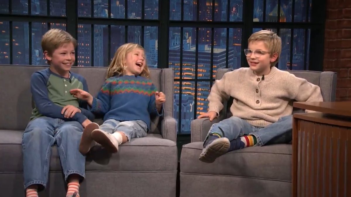 The Meyers kids on Late Night!