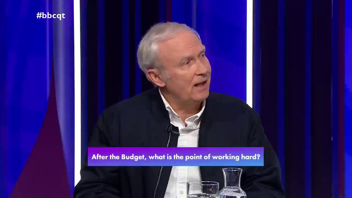“This was a Budget for people who receive welfare and benefits, and not for working people” Businessman Luke Johnson says “there is no growth” from the government’s Budget and he “cannot remember a time” businesspeople in the UK were “as demoralised as they are” #bbcqt