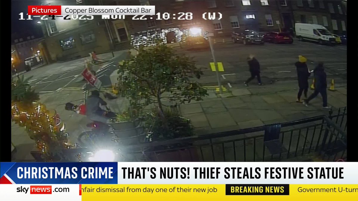 A giant nutcracker was stolen from the outside of Copper Blossom Cocktail Bar in Edinburgh on Monday night. Manager Paul Paxton says they're on the look for Nutcracker Nolan 📺 Sky 501, Virgin 602, Freeview 233 and YouTube