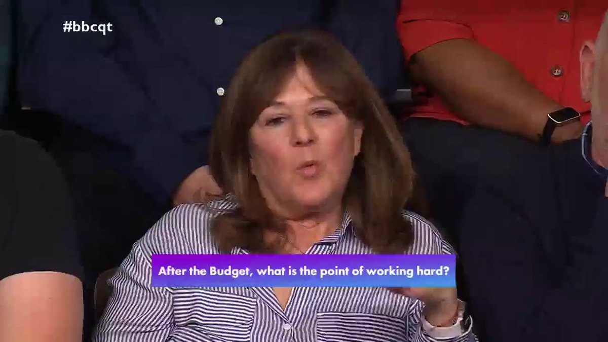 “They want their bins collected on time, they want to be able to go to the doctors… you’re not giving the people that hope that’s ever going to come back ever again” “It was making the people that can afford it pay more” The #bbcqt audience reacts to the Budget