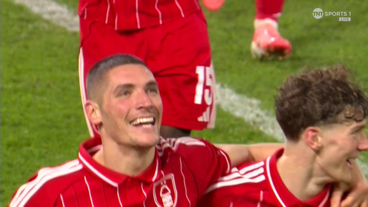 A night of firsts for Forest! Nikola Milenković sweet strike makes him the third goalscorer to secure their first Forest goal of the season in the match 🔥 📺 TNT Sports & discovery+ UK