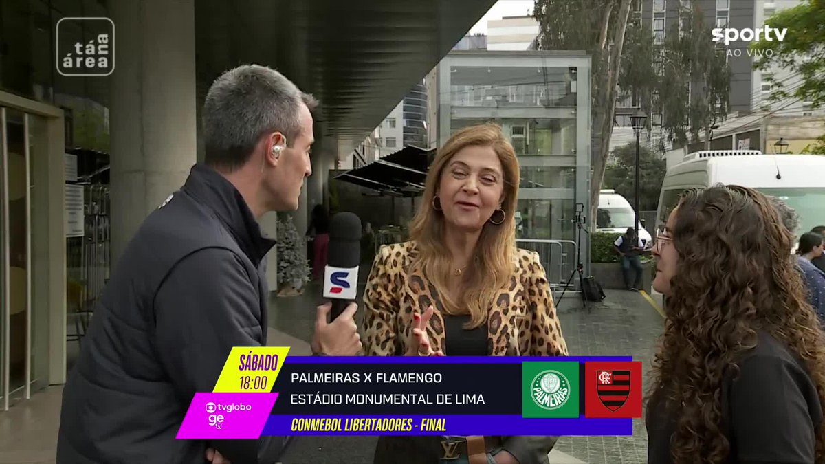 “Gente, eu sou uma mulher que tenho linha, mas se acontecer de nós sermos campeões (da Libertadores), eu vou perder a linha, tá?” 🎙️ Leila Pereira, presidente do Palmeiras. 🎥 sportv | ge