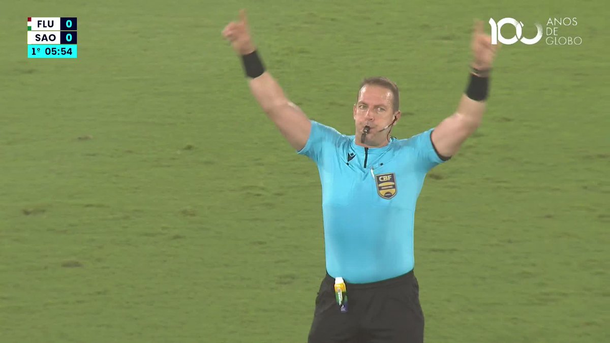 O pênalti marcado para o Fluminense contra o São Paulo. 🎥 sportv | ge