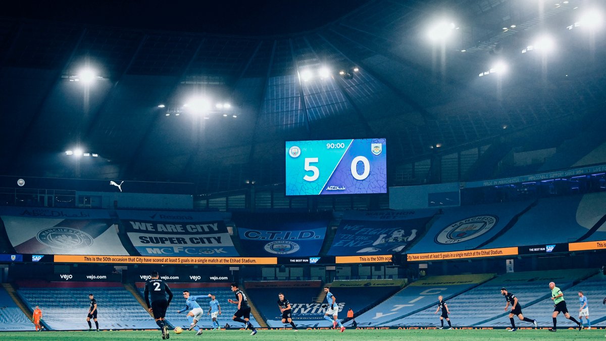 #OnThisDay: #ManCity 5-0 Burnley [2020] ⚽️ [6', 22', 69'] Riyad Riyad Mahrez ⚽️ [41'] Benjamin Mendy ⚽️ [66'] Ferran Torres