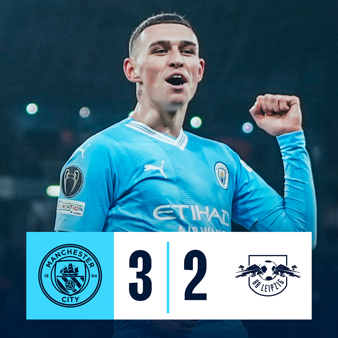 #OnThisDay: #ManCity 3-2 RB Leipzig [2023] ⚽️ [54'] Erling Haaland ⚽️ [70'] Phil Foden ⚽️ [87'] Araña 🕷 - ⚽️ [13', 33'] Loïs Openda