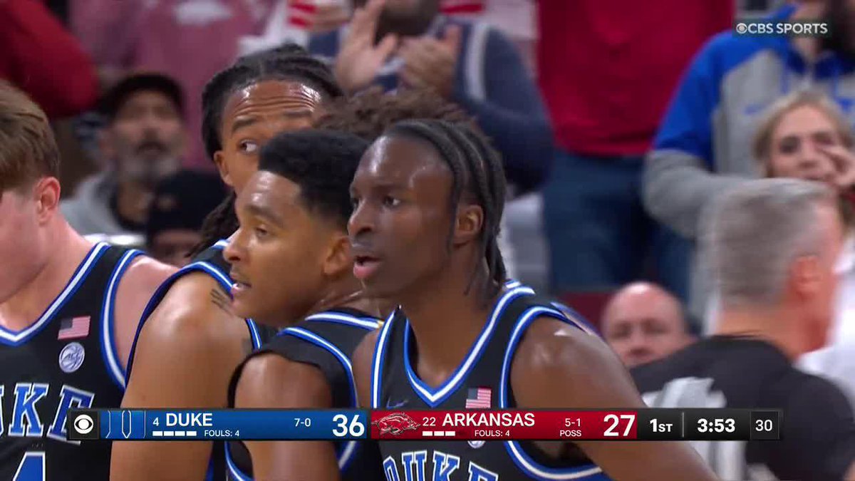 Cam Boozer post work 😮‍💨 The freshman is starting to take over as the first half comes to a close 👀 (via CBS Sports College Basketball 🏀)