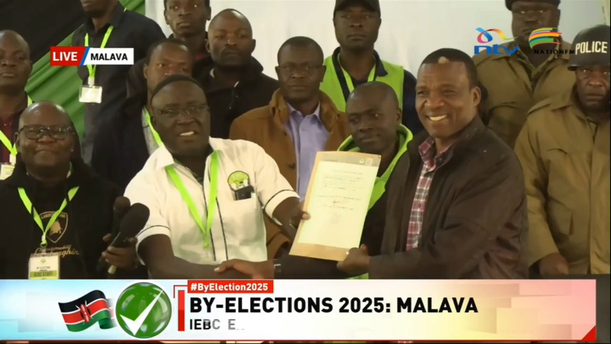 Breaking: UDA's David Ndakwa wins tightly contested Malava by-election. Ndakwa garnered 21,564 votes, with DAP-K's Seth Panyako coming second with 20,210 votes. #ByElections2025