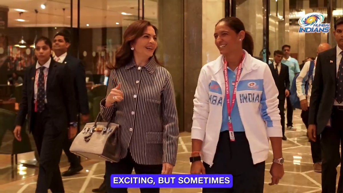 “Our strategy was to win back as many players as possible from our winning team of 2025.” Mrs. Nita Ambani and skipper Harman share a heartfelt tale of our TATA WPL Auction 2026 journey 💙✨ #AaliRe #MumbaiIndians