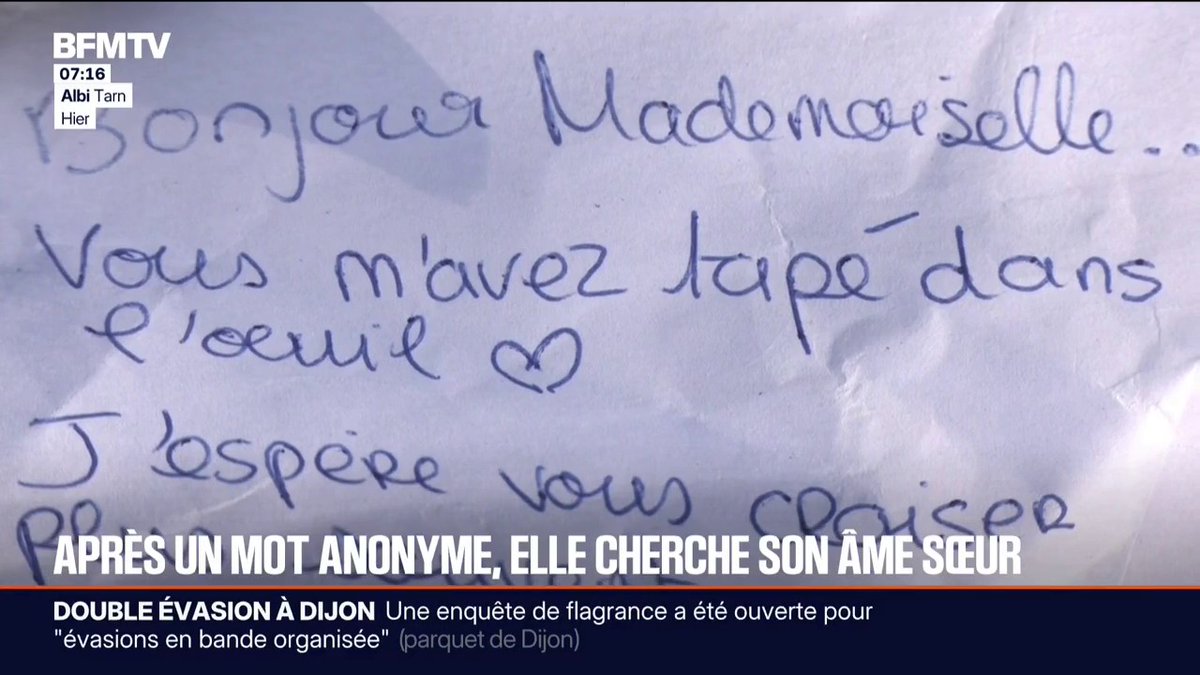 💬 "Vous m'avez tapé dans l'œil" ➡️ Elle retrouve un mot non signé sur son pare-brise et recherche désormais "son prince charmant"