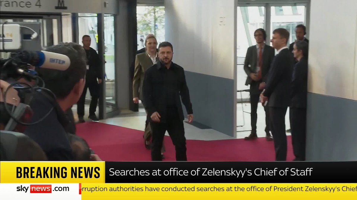 BREAKING: Officials say Ukraine's anti-corruption authorities have conducted searches at the office of President Zelenskyy's Chief of Staff 📺 Sky 501, Virgin 602, Freeview 233 and YouTube