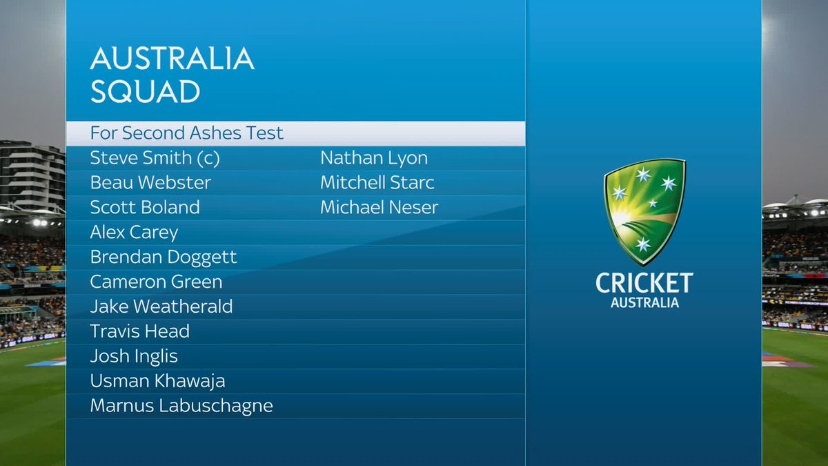 Australia captain Pat Cummins and fellow paceman Josh Hazlewood will sit out another Ashes Test with injury while opening batter Usman Khawaja has been retained in an unchanged squad for the second match in Brisbane 🚨