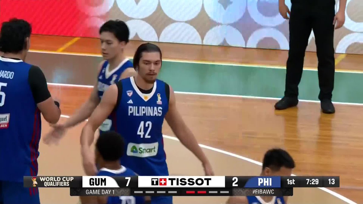 QMB BREAKS IN 🇵🇭 Quentin Millora-Brown announces his arrival with a strong putback finish and an and-one for Gilas Pilipinas against Guam in the FIBA World Cup Asian Qualifiers. #GilasPilipinas #FIBAWCQ