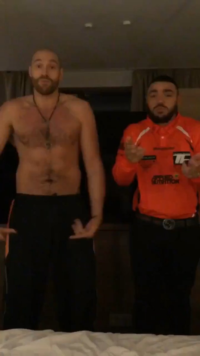 Ten years ago today, Tyson Fury posted these videos from his hotel room in Dusseldorf before going out and dethroning Wladimir Klitschko to win The Ring title 🕺