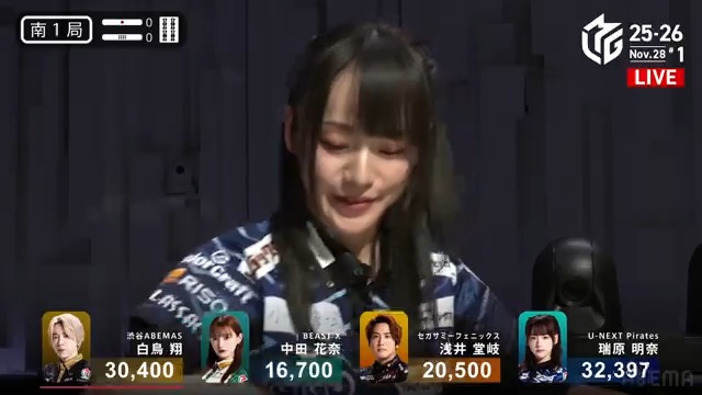 #Mリーグ 2025-26試合ダイジェスト📹 南1局 #瑞原明奈 選手の跳満ツモ! 堂岐選手がホンイツの🀑🀔🀖🀗待ち! 瑞原選手が🀙🀜リーチ! 堂岐選手がドラを引いて🀑🀓🀔に受け変えるも 直後に🀖が放たれる! 終盤に瑞原選手が🀜ツモ! 3000・6000でトップ目に浮上! 👇動画タップで今すぐ無料視聴