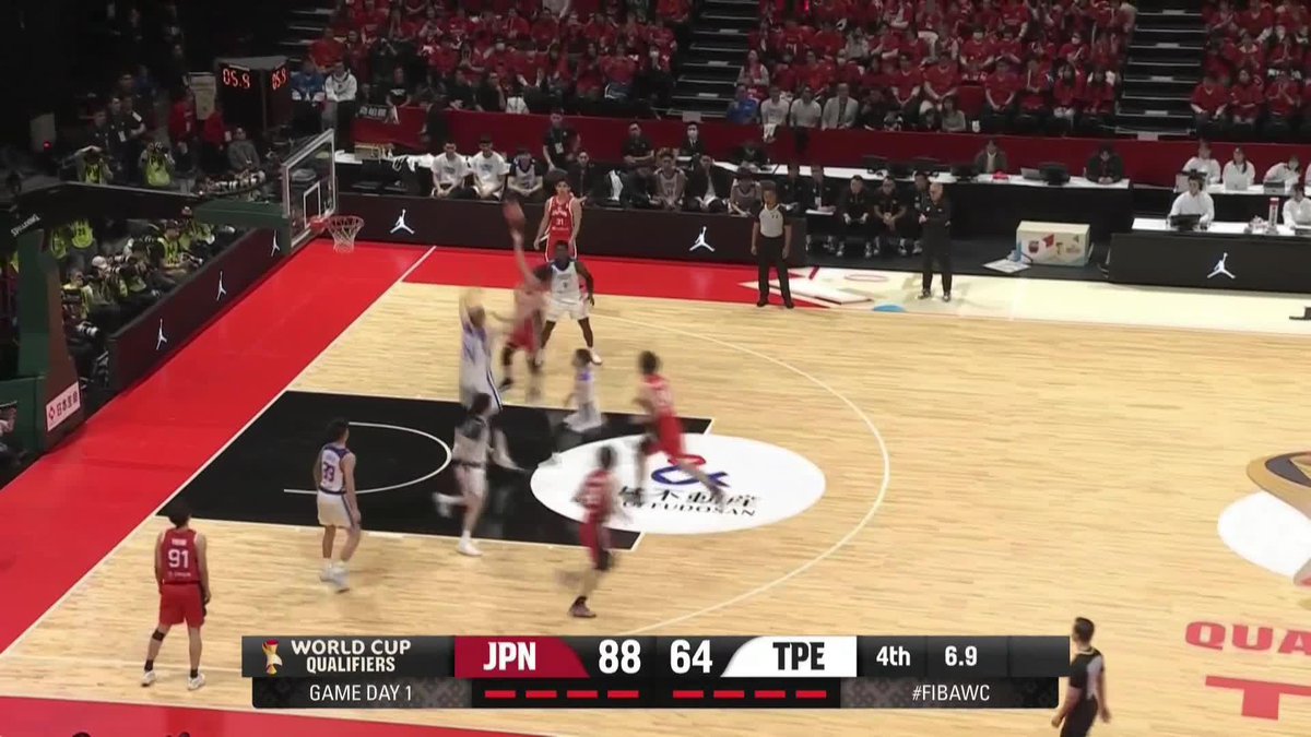 これぞ安藤誓哉✅ 最後まで攻め続けた日本 90-64で白星発進に成功⭐️ 🏆FIBAワールドカップ2027 アジア予選🏀 📺#DAZN でライブ配信中 🆚日本×チャイニーズ・タイペイ #AkatsukiJapan #FIBAWC #StepItU バスケットボール日本代表