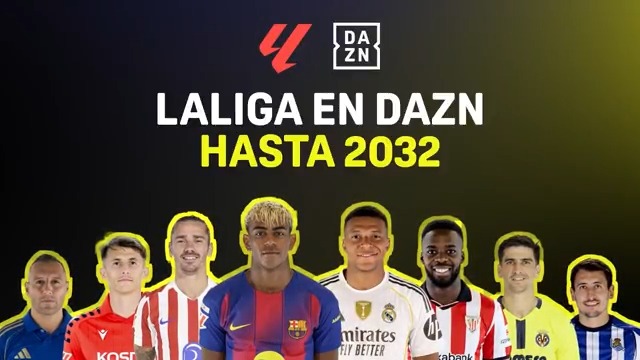 LALIGA se queda en DAZN 😍 190 partidos por temporada 🤩 Cinco en cada una de las 38 jornadas desde 2027 hasta 2032 🍿 Más partidos. Más emoción. Más fútbol #LALIGAenDAZN ⚽