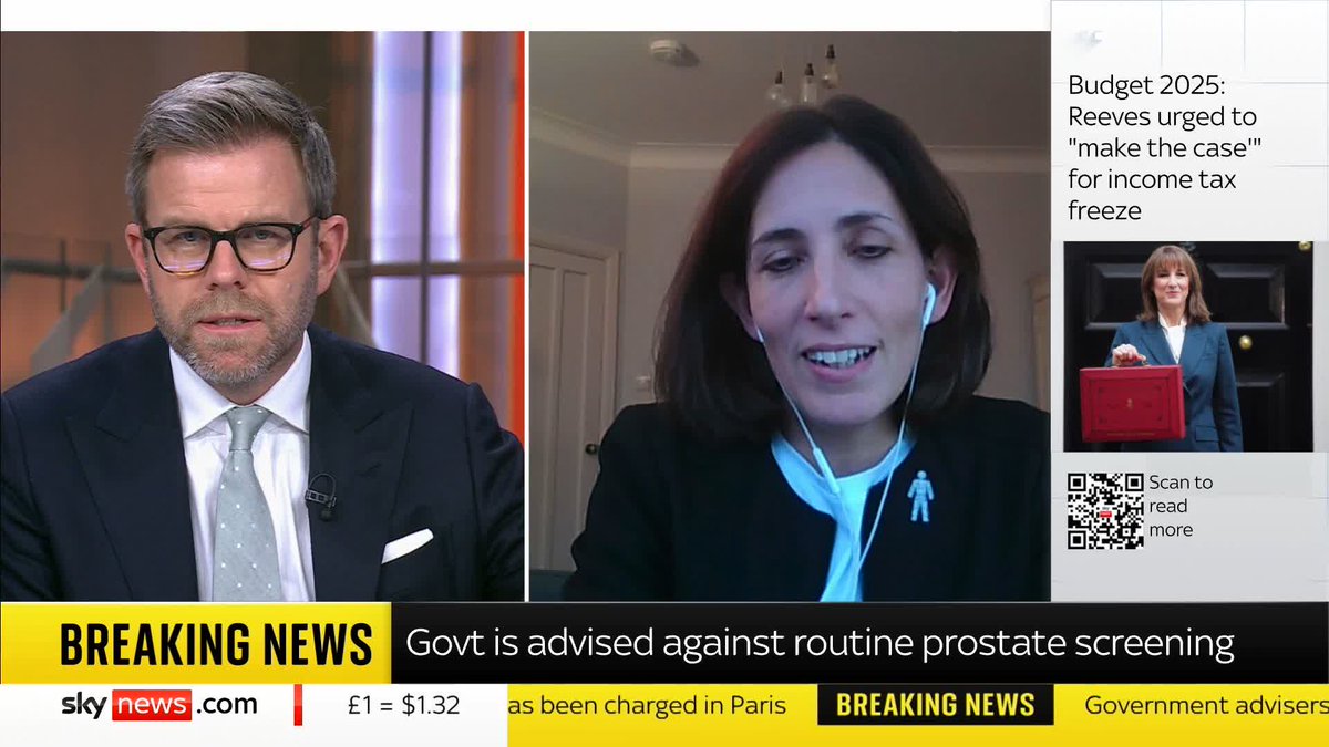 "It's a really disappointing day" Assistant director of health improvement at Prostate Cancer UK Amy Rylance reacts to news that mass screening for prostate cancer has not been recommended by the NHS. Matt Barbet 📺 Sky 501 and YouTube