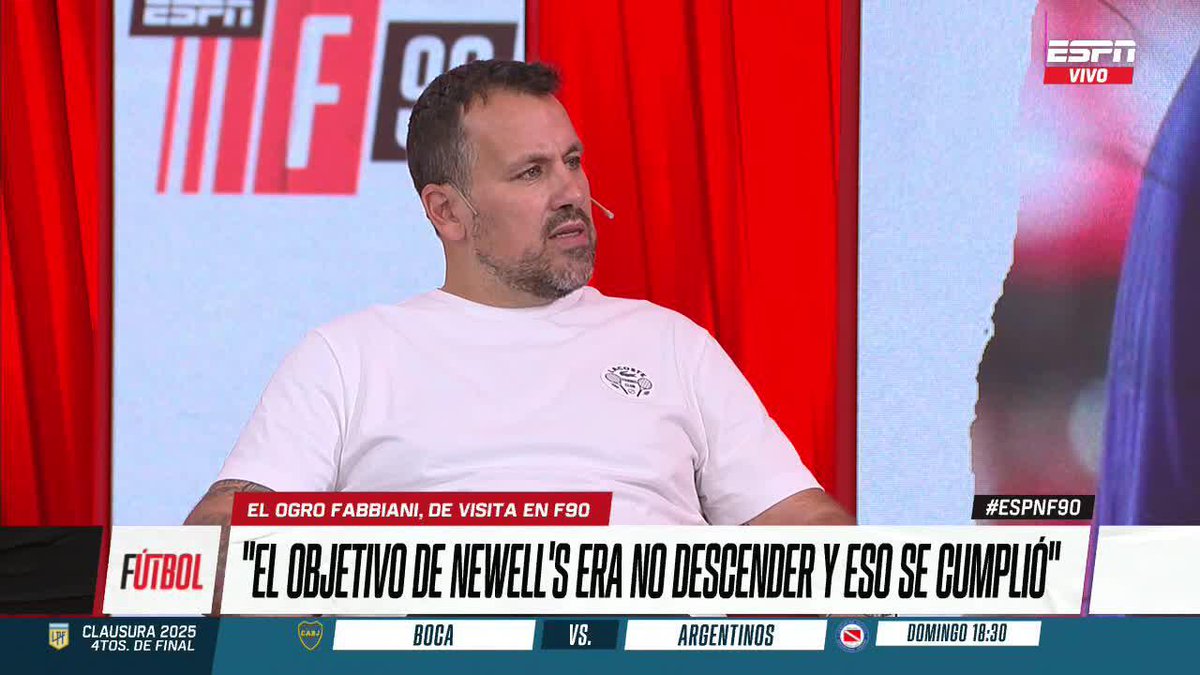"FUE DIFÍCIL, LLEGAMOS CON UN CLUB TOMADO, ESO ES ANORMAL" El Ogro Fabbiani y su paso por Newell's, un club al cual puso a la altura de River y Boca en cuanto a nivel. ▶️ Mirá #ESPNF90 en el Plan Premium de #DisneyPlus