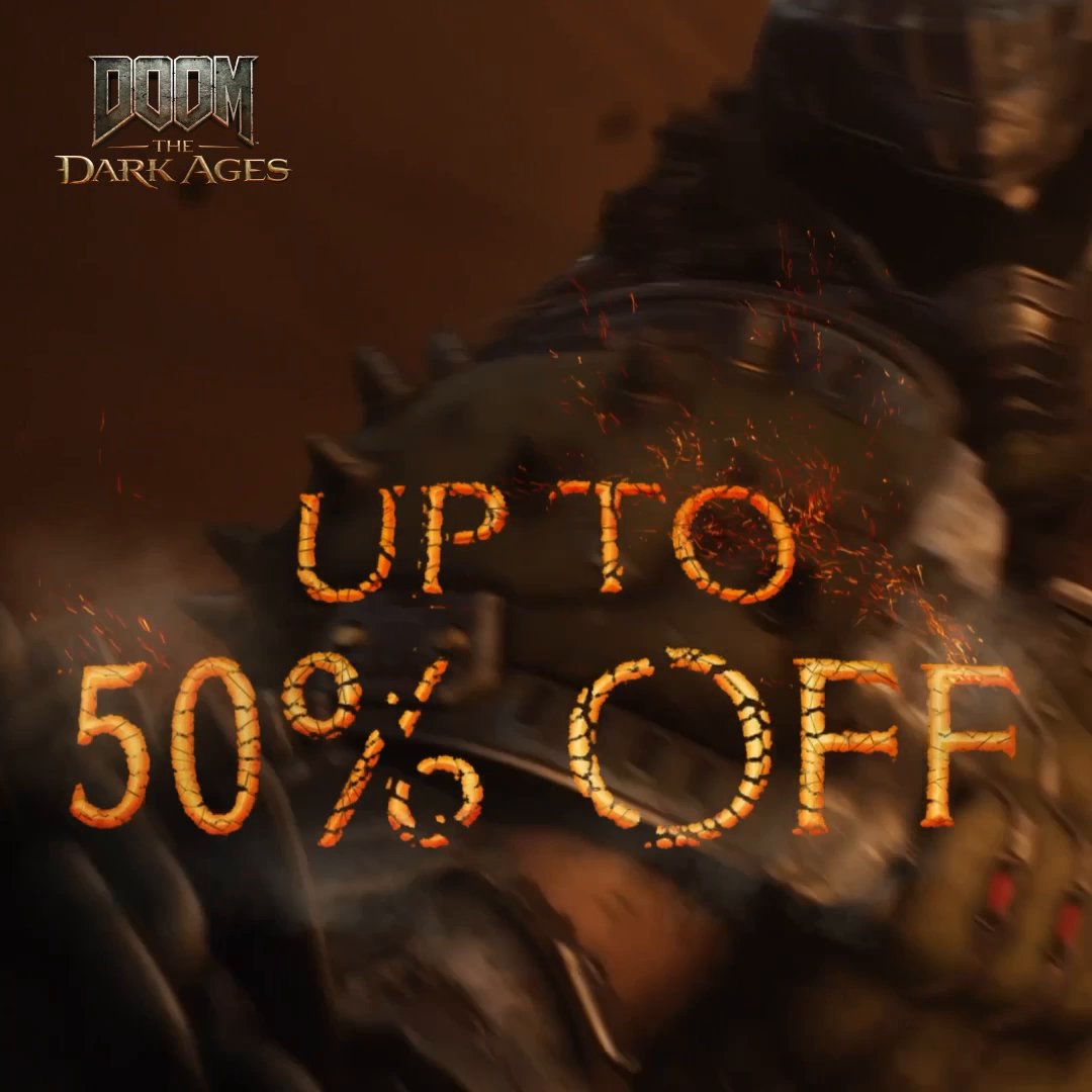 The Shield Saw can cut through demons, doors, and discounts! DOOM: The Dark Ages is up to 50% off on all platforms.