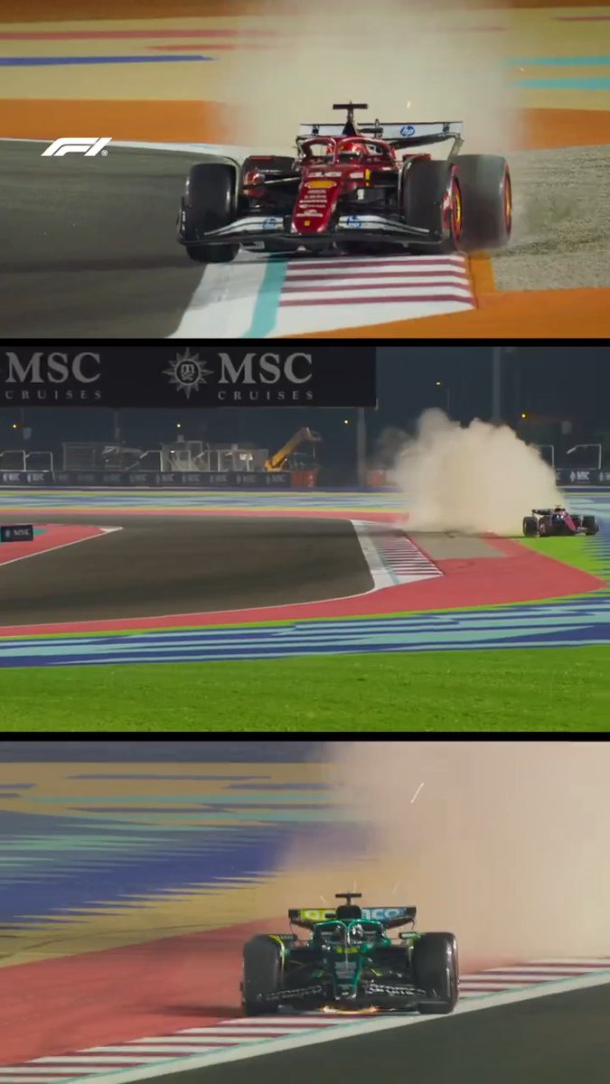 The gravel traps caught a lot of drivers in FP1! 😮 #F1 #QatarGP