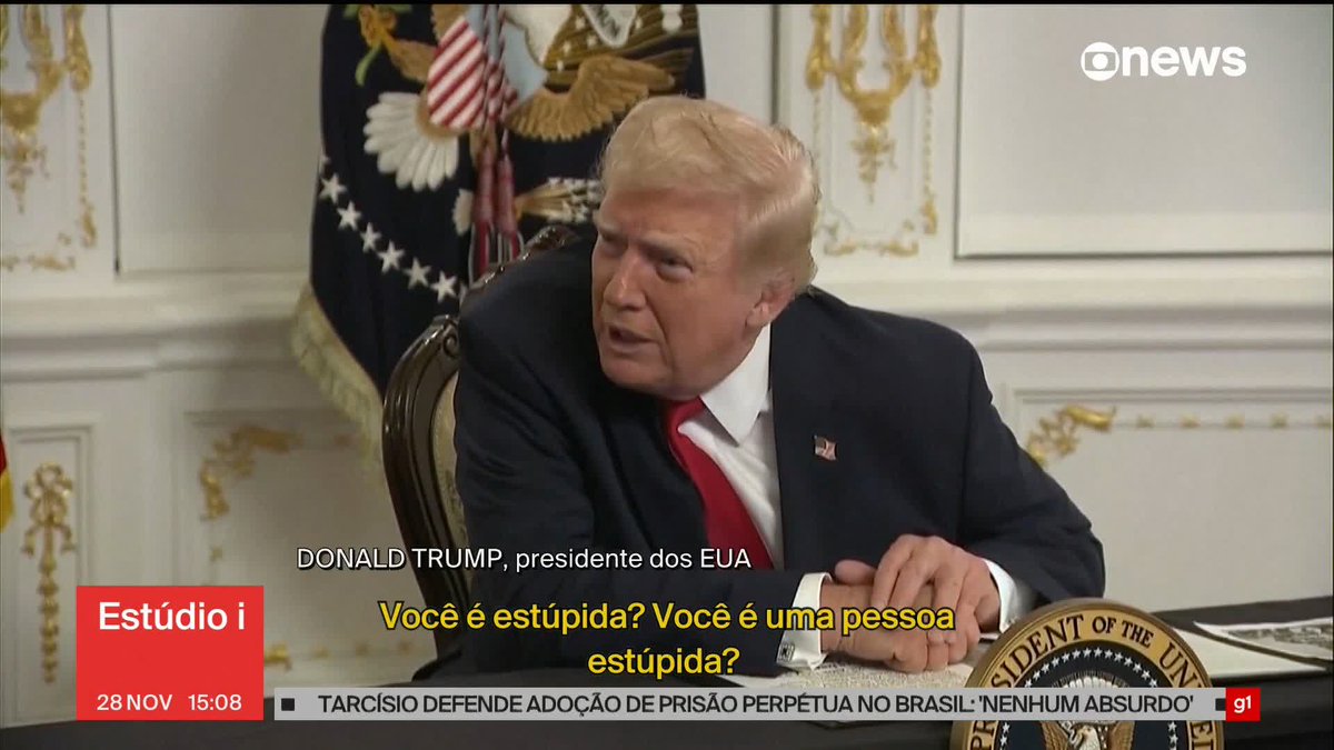 Donald Trump chama jornalista de "estúpida" ao ser questionado sobre entrada de afegãos nos EUA. #Estúdioi ➡️ Assista à #GloboNews: