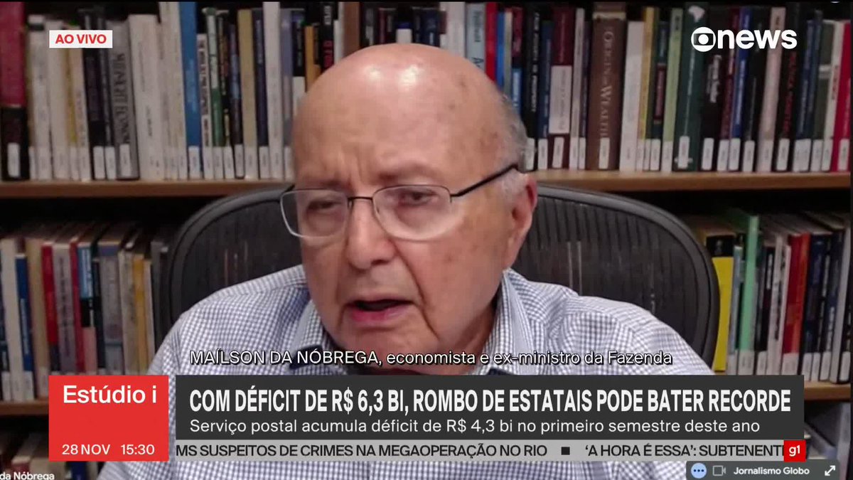 Correios têm função social, mas não é impeditivo para que se faça a privatização, diz Maílson Nóbrega, economista e ex-ministro da Fazenda. ➡️ Assista à #GloboNews: #Estudioi