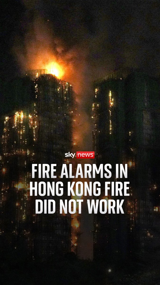 At least 128 people have been killed after a fire tore through an apartment complex in Hong Kong. But the fire alarms in the high-rise building did not work.