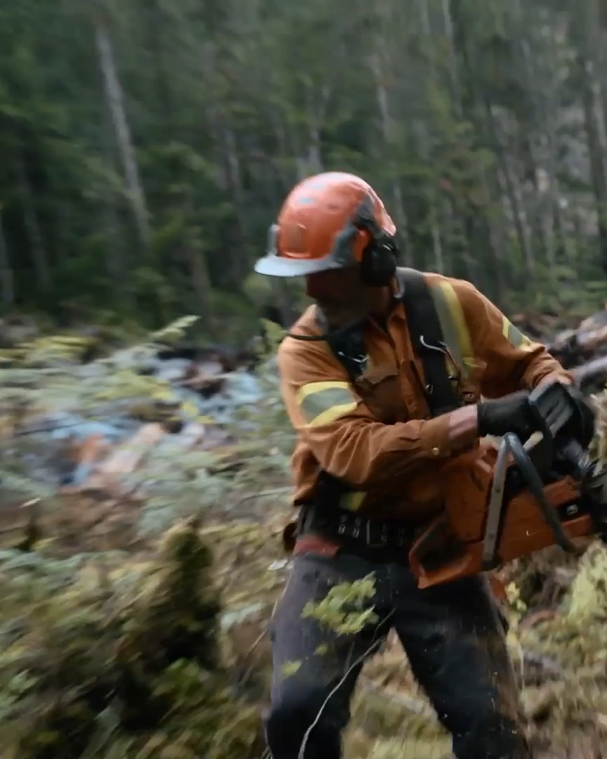 A massive tree comes crashing down in a powerful fall 🌲💥 New #TheLastWoodsmen TONIGHT at 9P.