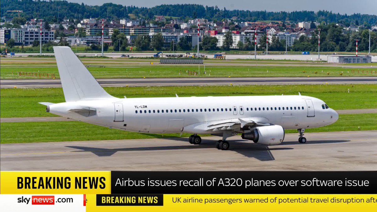 Up to 6,000 A320 planes have been hit by a software issue. Sky's emma birchley reports some aircraft will have to be grounded as a precautionary measure, meaning disruption to flights. Read more details 🔽 📺 Sky 501 and YouTube