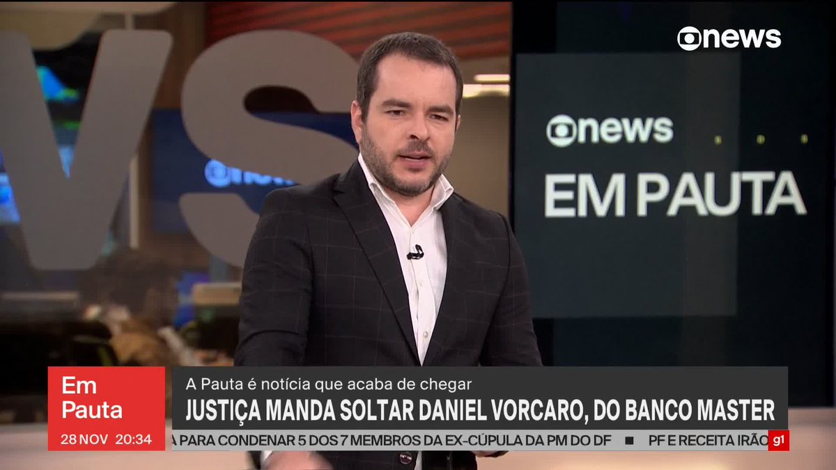 Justiça manda soltar dono do Master, Daniel Vorcaro. ➡️ Assista ao #EmPauta: #GloboNews
