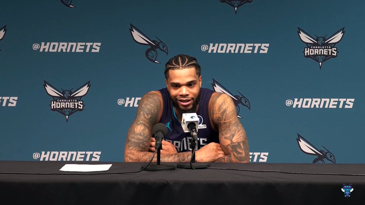 🎙️ Miles Bridges on LaMelo Ball: "He was passing the ball like crazy today and that (dive for the ball) decided the game." "Melo knows when he wants to guard, he can guard. We gotta continue to encourage him to be him and be impactful the way he can be, as we know he can be."