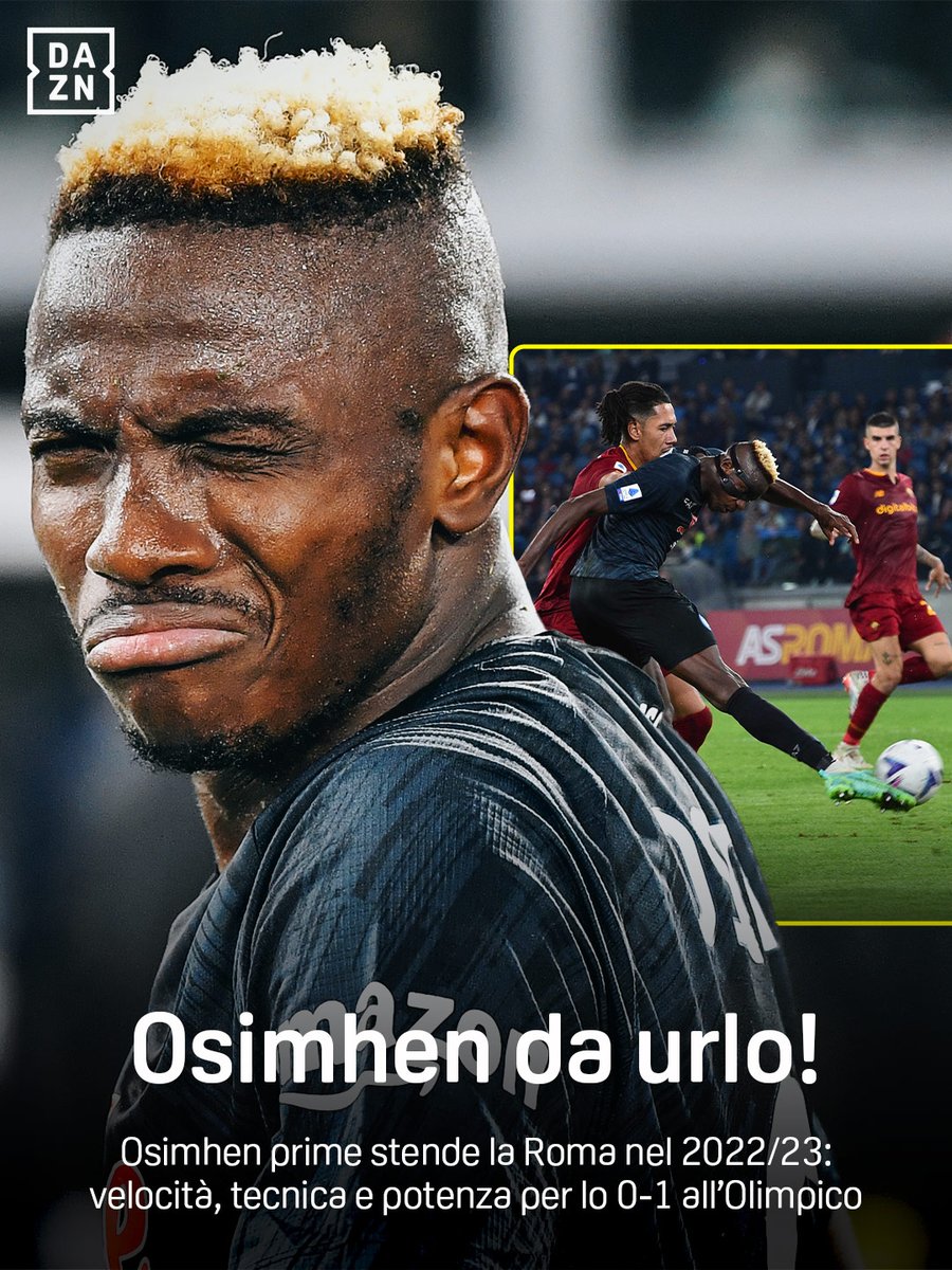 Osimhen 𝒔𝒑𝒂𝒄𝒄𝒂𝒕𝒖𝒕𝒕𝒐 🤯 #RomaNapoli torna domenica sera dalle 19:30 con #Fuoriclasse powered by Haier su #DAZN