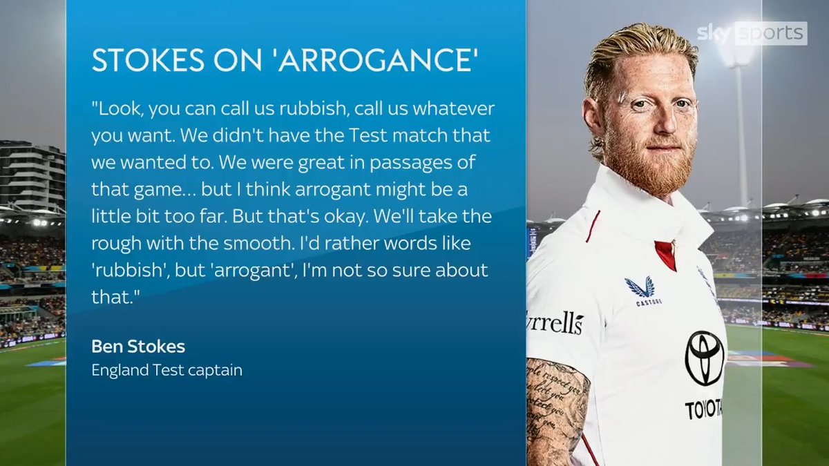 England Test captain Ben Stokes has dismissed suggestions that his team were 'arrogant' following their first Test defeat to Australia 🏏