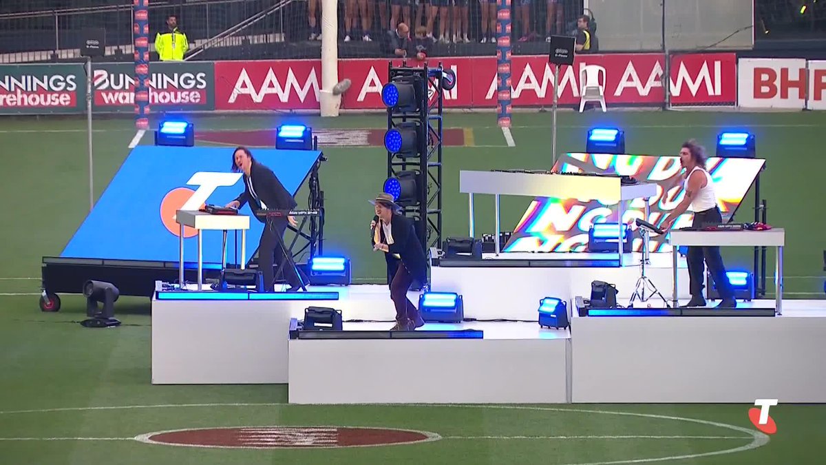 Peking Duk are taking over the #AFLWGF 🙌 Telstra