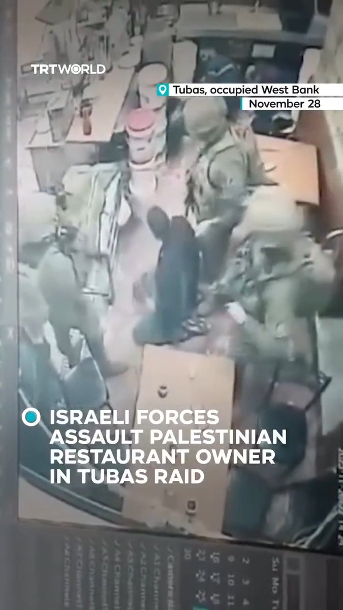 Israeli occupation forces assaulted a Palestinian restaurant owner during a raid in Tubas in the occupied West Bank on November 28. Israeli troops have wounded more than 130 Palestinians, detained over 160 and caused damage to Palestinian homes in Tubas and surrounding towns since the start of a military offensive on November 26