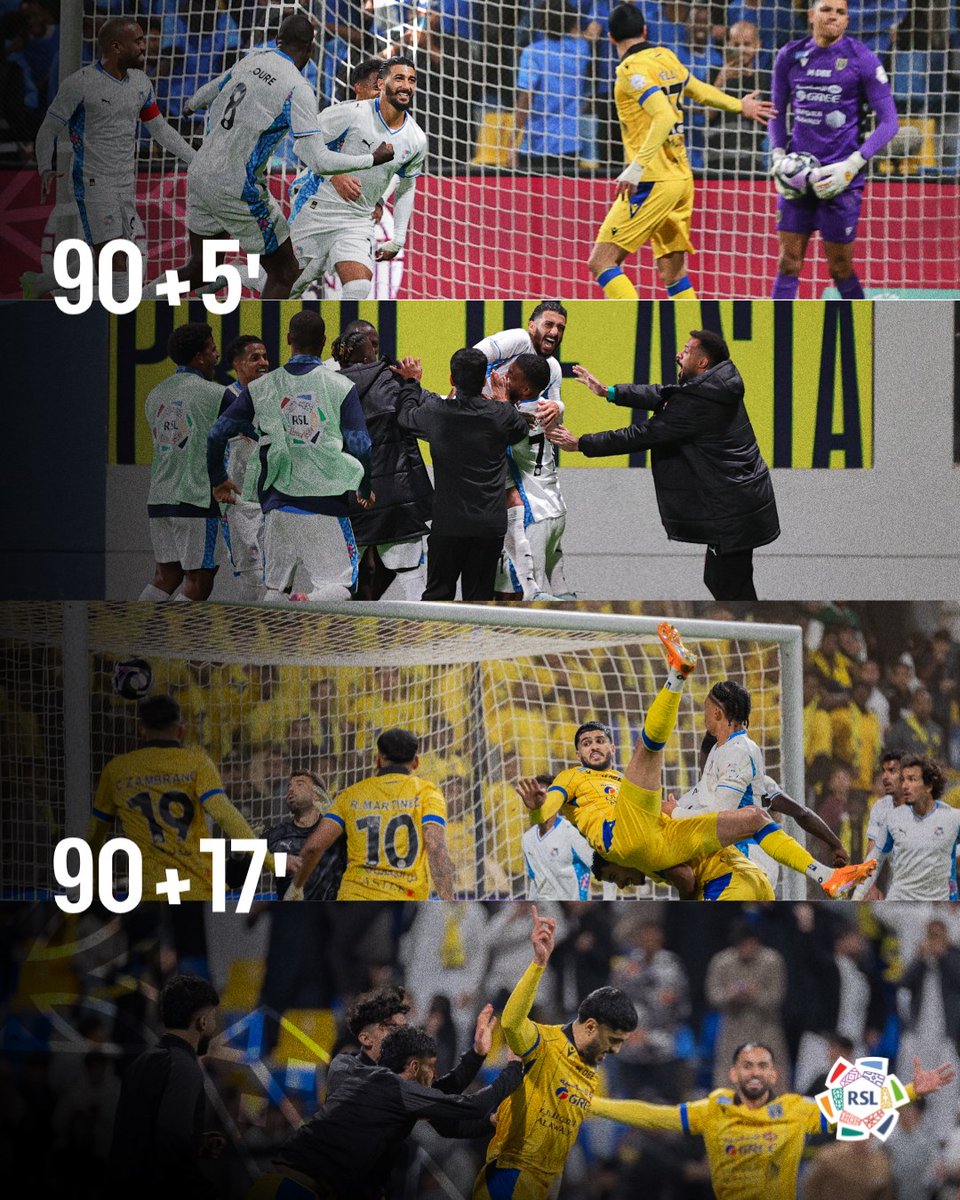 بأي أعصاب شاهدتم #التعاون_نيوم؟ 😱 د90+5’ سعيد بن رحمة ⚽️ د90+17’ وليد الأحمد ⚽️ مواجهة بدأت أهدافها بعد وقتها الأصلي 🟡-⚪️ #دوري_روشن_السعودي | #للجماهير