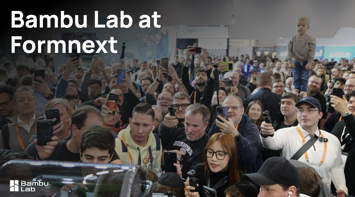 What an unforgettable week at #Formnext 2025! Our deepest appreciation goes to all the friends and partners who visited us throughout the event.🙏The buzz and excitement around the #H2C launch was extraordinary, and your unwavering support will continue to motivate us toward greater heights.✨💚 #BambuLab #BambuLabH2C #Formnext2025 #3DPrinting