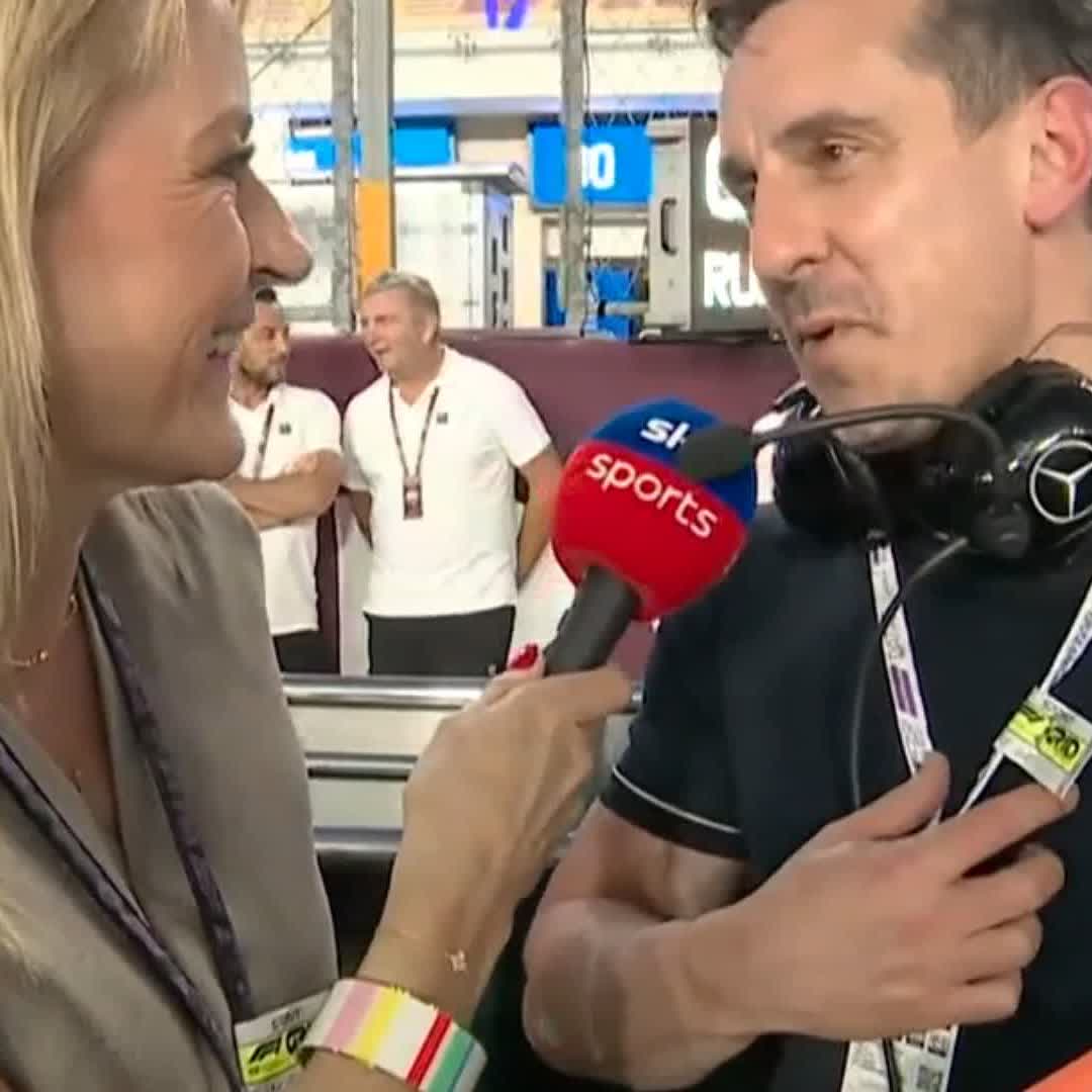 "Fascinating to see everybody at work." Gary Neville on the grid ahead of the Sprint Race ⚡