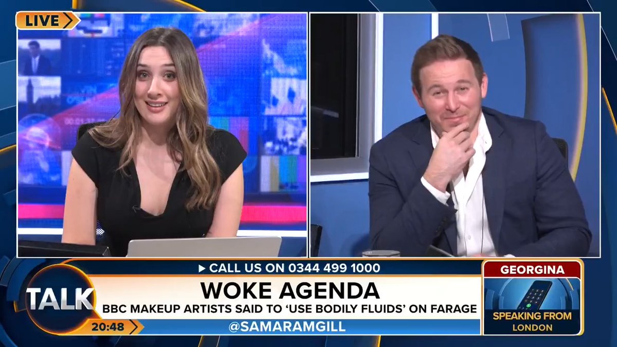 The BBC is facing astonishing allegations that their make-up artists used BODILY FLUIDS on Nigel Farage when preparing him for appearances. Georgina in London: "If someone smeared my face with wee-wee, I would be taking them to court." @samaramgill @willkingston